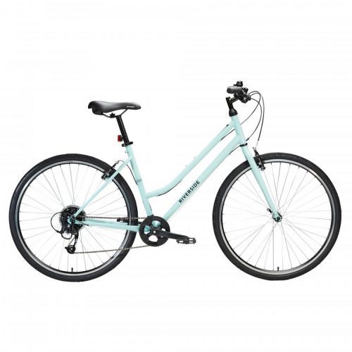 Trekingový bicykel RIVERSIDE RS 120 nízka geometria modrozelený