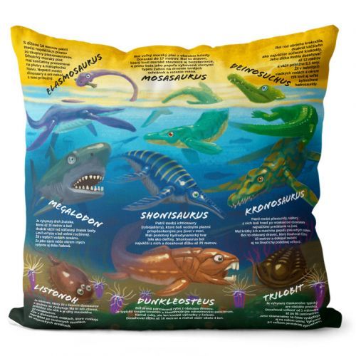 Vankúš Vodné dinosaury (Velikost: 40 x 40 cm)