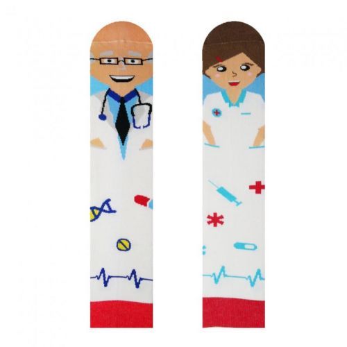 Ponožky Hesty Doktor a sestrička - biele-červené, 35-38