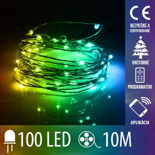 Vianočná SMART Led svetelná mikro reťaz vnútorná - 100led - 10m Multicolour