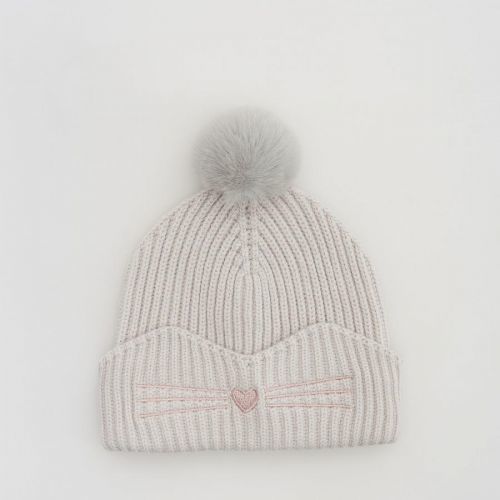 Reserved - Čiapka beanie s brmbolcom - Svetlošedá