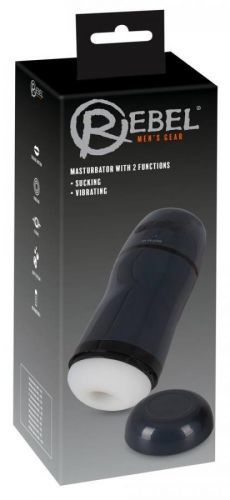 Rebel - 2in1 Sucking, Vibrating Masturbator (Black)