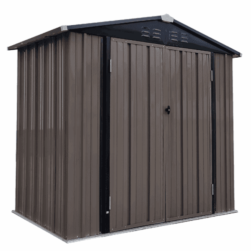 Plechový zahradní domek na nářadí, hnědá / antracitová, 2x1,3x2,1 m, RADOL