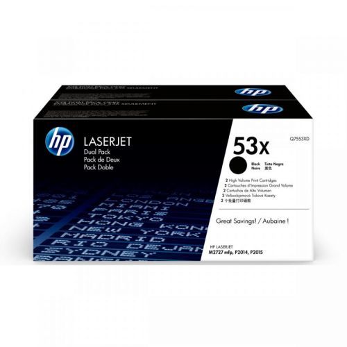 HP originál toner Q7553XD, black, 7000str., HP 53X, HP LaserJet P2015, dual pack, 2ks
