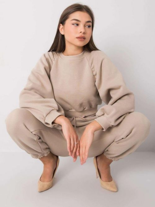 RUE PARIS Dámska béžová tepláková súprava S/M