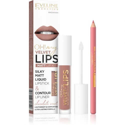 Eveline Cosmetics OH! my LIPS Velvet sada na pery 11 Cookie Milkshake