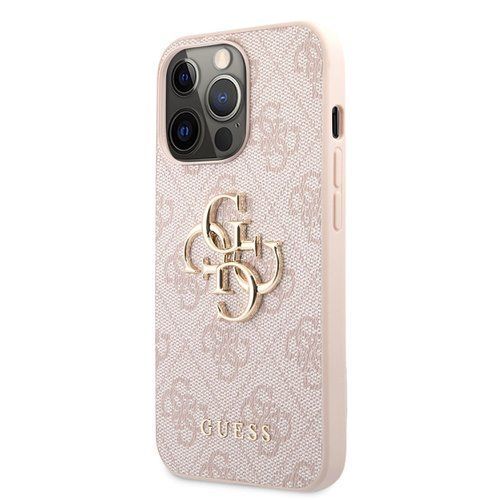 GUHCP13L4GMGPI Guess PU 4G Metal Logo Zadní Kryt pro iPhone 13 Pro Pink