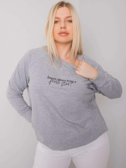 Dámska plus size mikina Grey melange jedna velikost