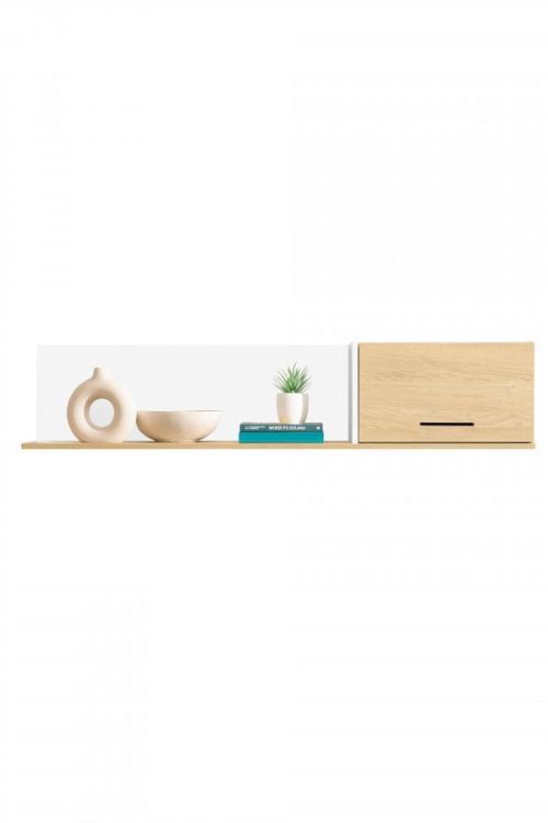 Meblar  Polica Madison MD13 Farba: biely lux / dub biskoptovy