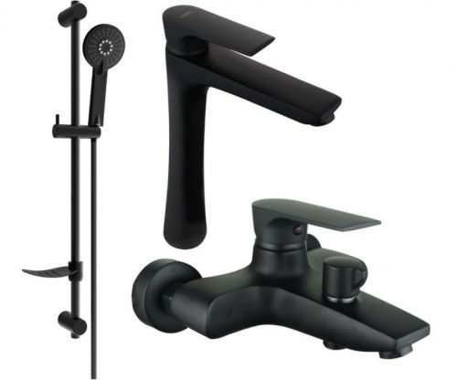 MEXEN/S - Axel DF40 SET vaňová a umývadlová batéria, čierna 73813DF40-70