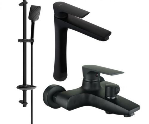 MEXEN/S - Axel DB62 SET vaňová a umývadlová batéria, čierna 73813DB62-70