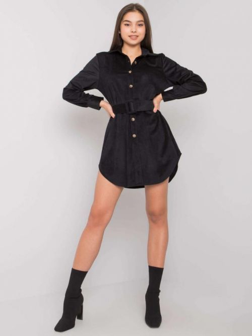 Čierne šaty na gombíky jedna velikost