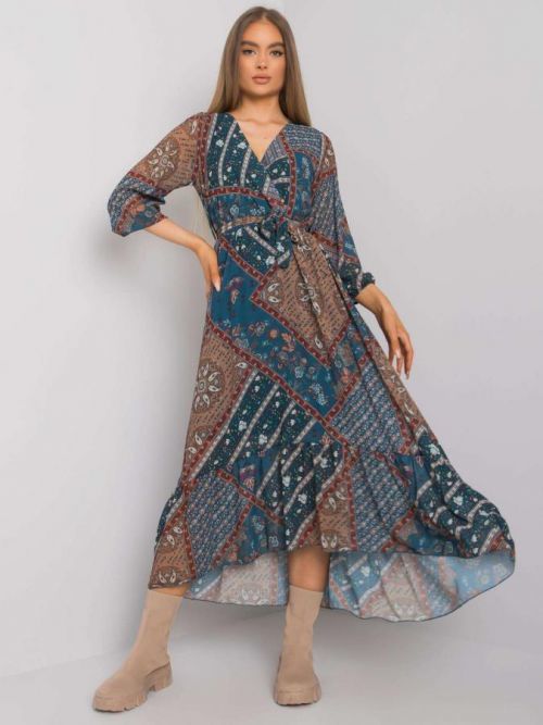 OCH BELLA Šaty so vzorom morskej peny a volánom jedna velikost