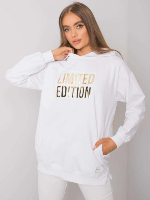 RUE PARIS Biela mikina s kapucňou a vreckami S/M