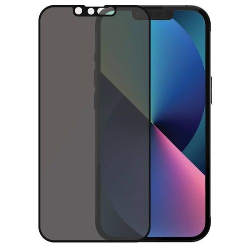 Ochranné temperované sklo PanzerGlass Case Friendly AB s privátnym filtrom pre Apple iPhone 13/13 Pro, čierne PROP2745