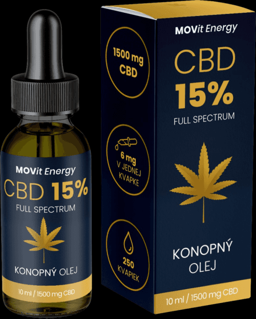 MOVit CBD 15% Full Spectrum konopný olej 10ml