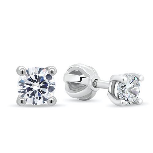 Brilio Silver Strieborné náušnice s čírymi zirkónmi EA18W 0,4 cm