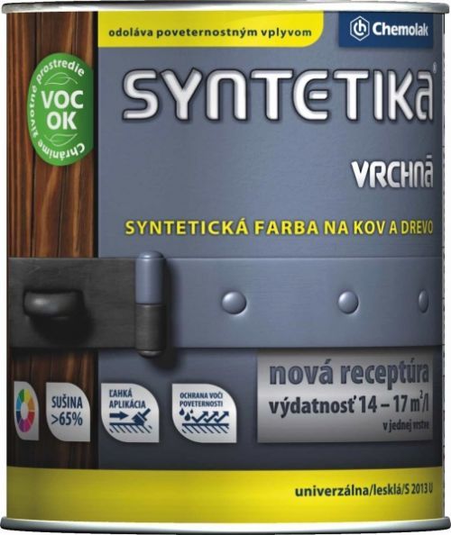 Chemolak Syntetika S 2013 U - vrchný email na kov a drevo - 1010 - šedá pastelová - 4,5 L
