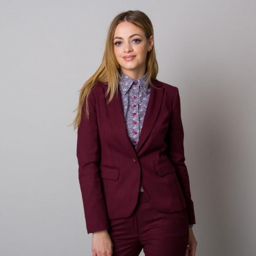Elegantné dámske sako bordovej farby 13109