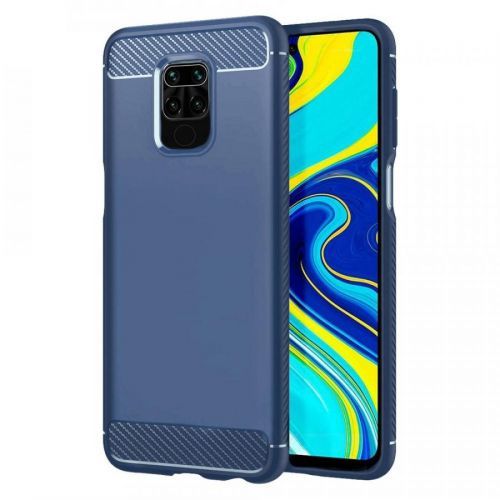 Puzdro Carbon Bush TPU pre Xiaomi Redmi Note 9/Redmi 10X 4G  - Modrá KP9444
