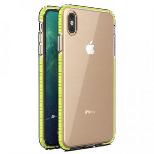 Puzdro Spring clear TPU pre Apple iPhone XS/iPhone X  - Žltá KP8620