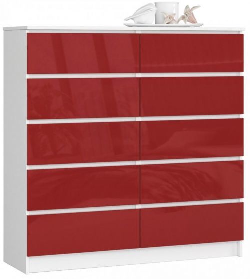 Komoda Kuba 120 cm biela/červená
