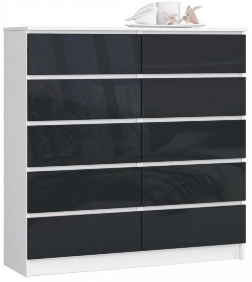 Komoda Kuba 120 cm biela/grafitová