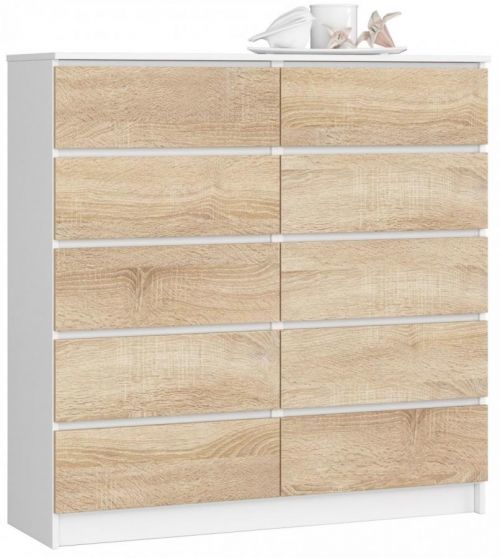 Komoda Kuba 120 cm biela/sonoma