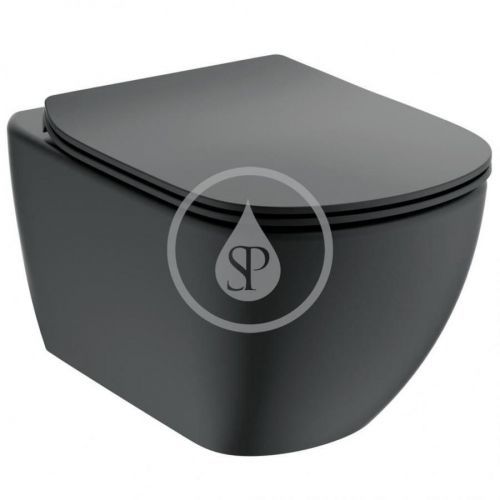 IDEAL STANDARD - Tesi Závesné WC s doskou softclose, Aquablade, čierna T3546V3