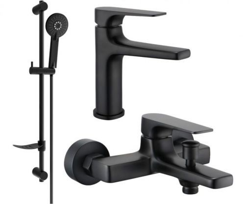 MEXEN/S - Lynx DF40 Set umývadlovej a vaňovej batérie s príslušenstvom, čierna 745903DF40-70