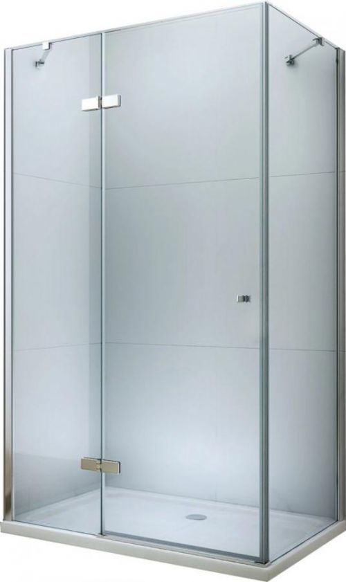 MEXEN/S - Roma sprchovací kút 90x100 cm, kyvný, číre sklo, chróm + vanička 856-090-100-01-00-4010