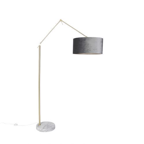 Vloerlamp goud met kap grijs 50 cm - Editor