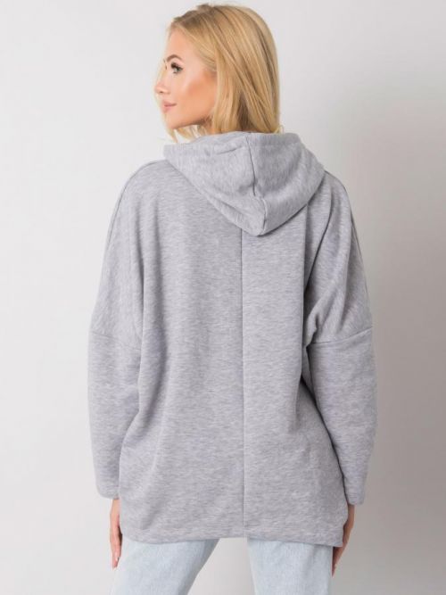Šedá melanžovej mikina klokanka s kapucňou
