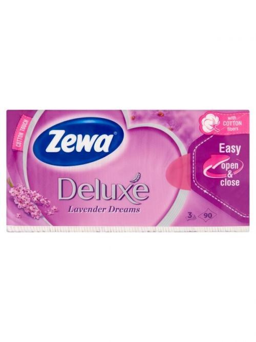 Zewa Deluxe Levander papierové hygienické vreckovky 90ks