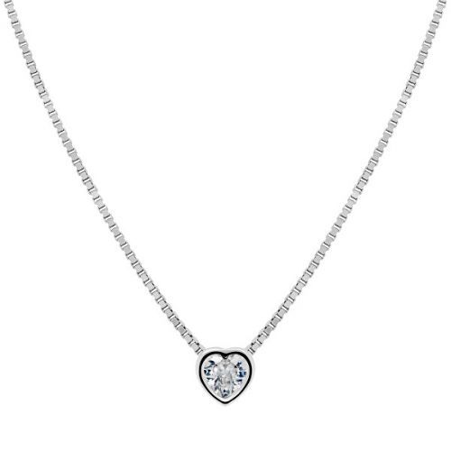 Brilio Silver Pôvabný strieborný náhrdelník Srdce NCL26W (retiazka, prívesok)