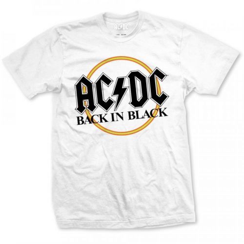 AC/DC - Tričko Back in Black - Muž, Unisex, Biela, M