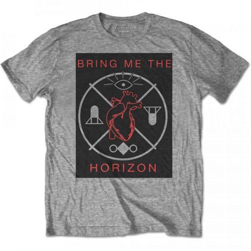 Bring me the horizon - Tričko Heart & Symbols - Muž, Unisex, Šedá, XL