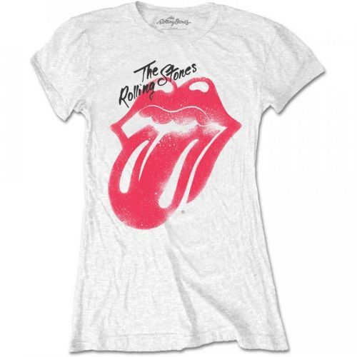 Rolling Stones - Tričko Spray Tongue - Žena, Biela, XL