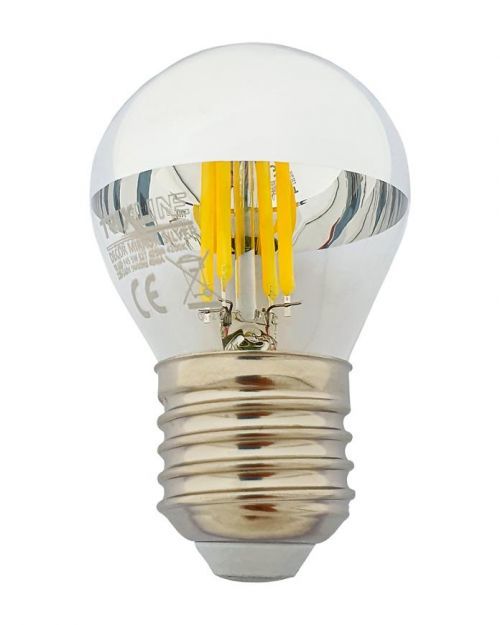 Žiarovka FL LED P45 5W E27 4200K Half Silver