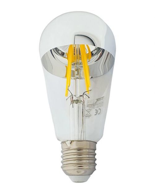 Žiarovka FL LED ST64 8W E27 4200K Half Silver