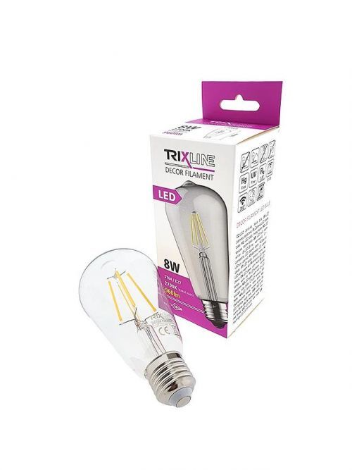 Žiarovka LED ST64 8W E27 2700K Decor Filament