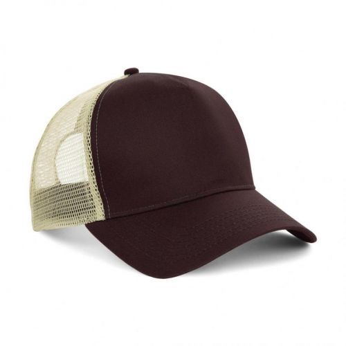 Šiltovka Beechfield Snapback Trucker - hnedá-béžová