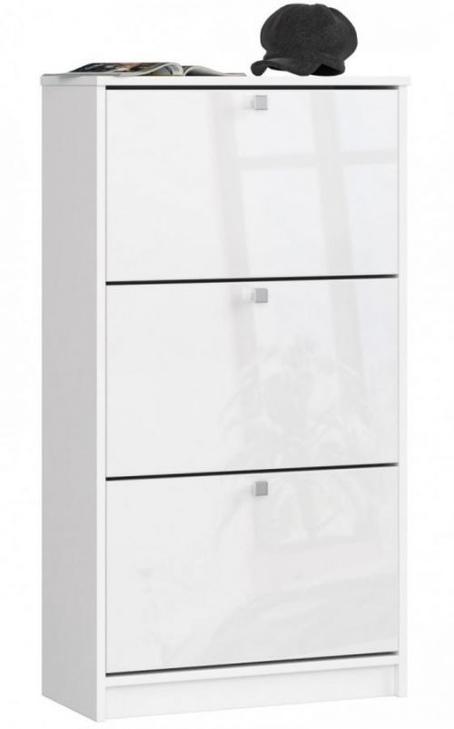 Botník Marienne 60 cm - 3 dvířka bílý lesk