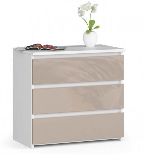 Komoda CL3 60 cm bílá/cappuccino lesk