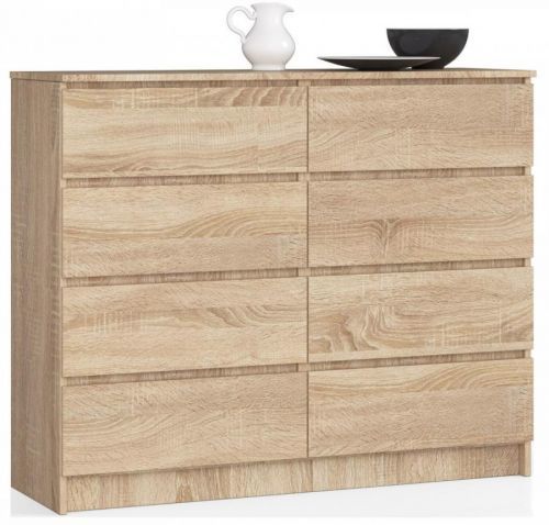 Komoda Kuba 120 cm 8 šuplíků dub sonoma