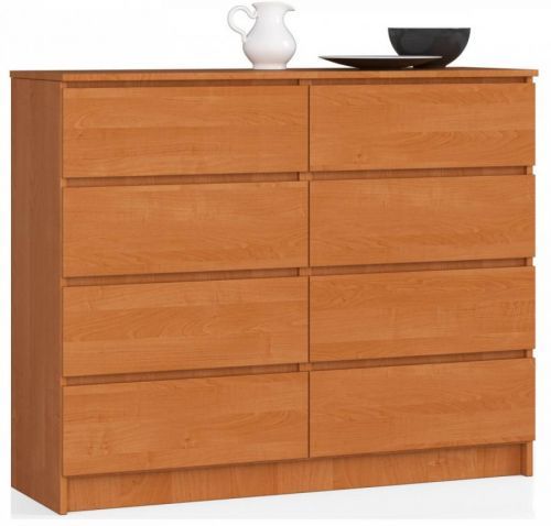Komoda Kuba 120 cm 8 šuplíků olše