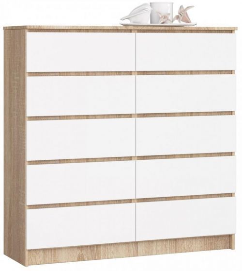 Komoda Kuba 120 cm dub sonoma/bílá