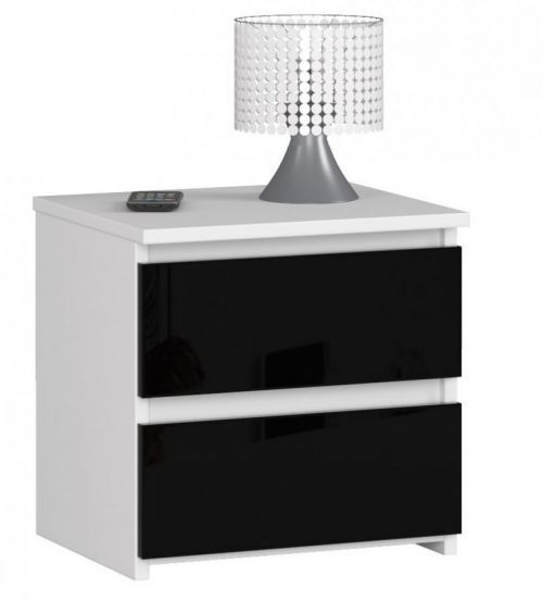 Noční stolek CL2 40 cm bílý/černý