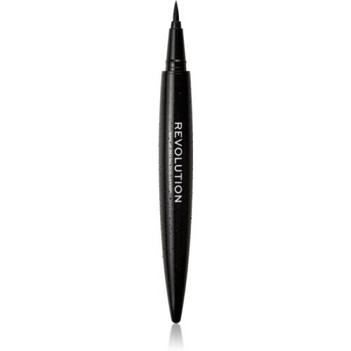 Makeup Revolution Renaissance Flick tekuté očné linky v pere vodeodolné odtieň Black 0,8 g