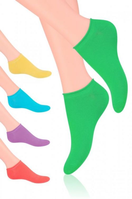 Stopki damskie Fine Socks 041 bílá/leopardí vzor 38-40